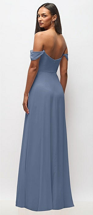 crepe-back satin scoop tank bridesmaid dress Larkspur Blue Back Dresses Colour:Purple Its designed in a cocktail dresses with sleeves How to wear a
