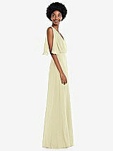 Alt View 2 Thumbnail - Butter Yellow V-Neck Split Sleeve Blouson Bodice Maxi Dress