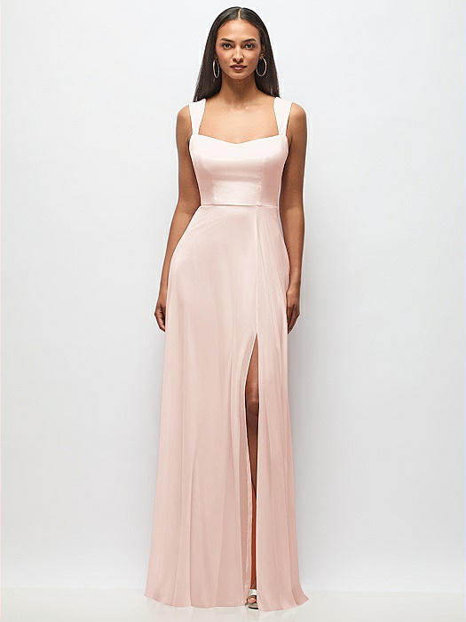 Contoured Wide Strap Sweetheart Maxi Dress