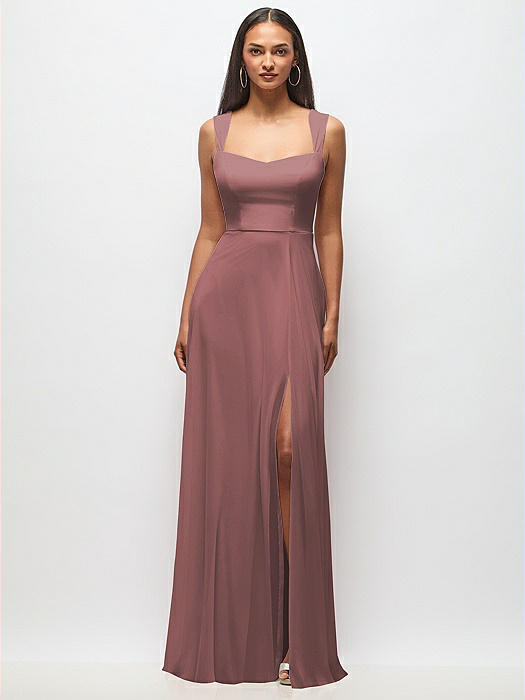 Contoured Wide Strap Sweetheart Maxi Dress