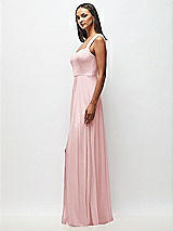 Side View Thumbnail - Ballet Pink Contoured Wide Strap Sweetheart Maxi Dress
