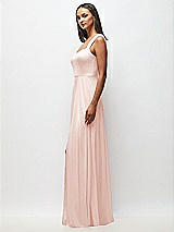 Side View Thumbnail - Blush Contoured Wide Strap Sweetheart Maxi Dress