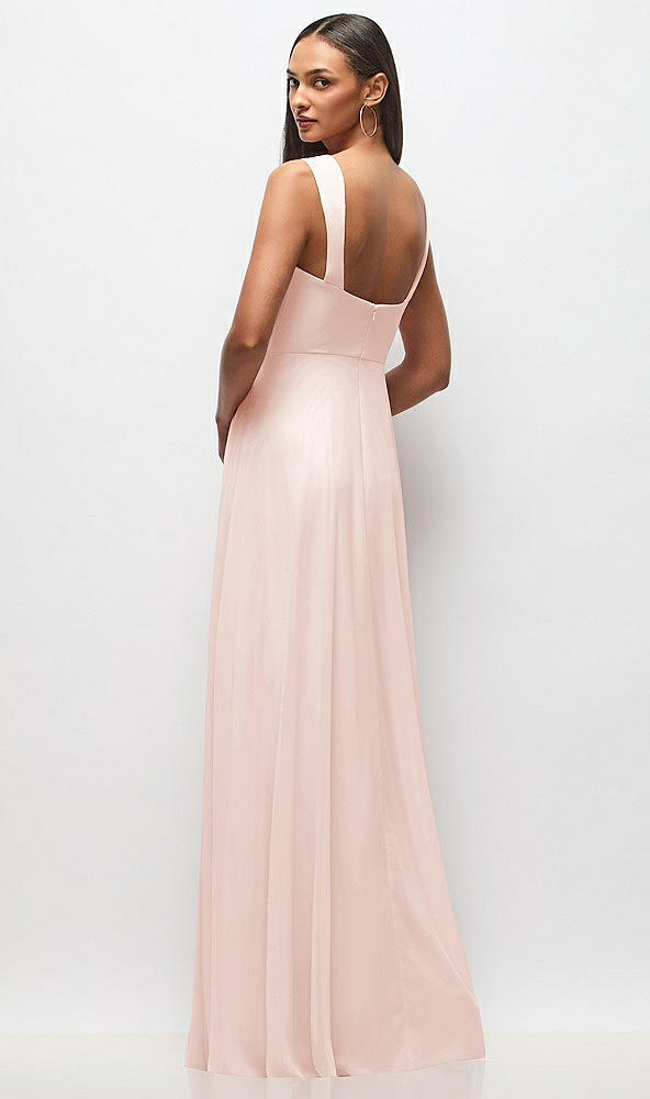 Back View - Blush Contoured Wide Strap Sweetheart Maxi Dress