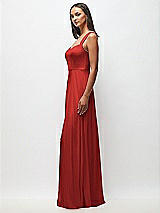 Side View Thumbnail - Poppy Red Contoured Wide Strap Sweetheart Maxi Dress