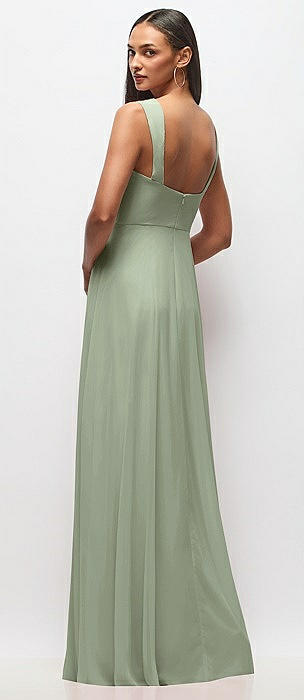 formal & gown olive green dress Olive Green Satin Prom Dresses with Sweetheart Neck & Puffed Sleeve main image 0