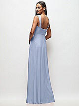 Rear View Thumbnail - Sky Blue Contoured Wide Strap Sweetheart Maxi Dress