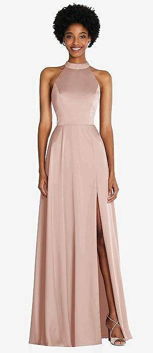 princess polly baby blue dress Elena A Line Square Neck Mini Dress In Caramel Brown – K. A. Classics main image 0