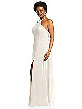 Alt View 2 Thumbnail - Ivory Diamond Halter Maxi Dress with Adjustable Straps
