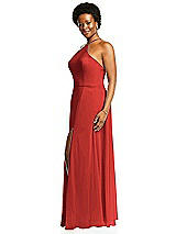 Alt View 2 Thumbnail - Poppy Red Diamond Halter Maxi Dress with Adjustable Straps