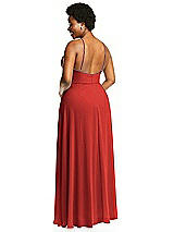Alt View 3 Thumbnail - Poppy Red Diamond Halter Maxi Dress with Adjustable Straps