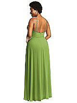 Alt View 3 Thumbnail - Peridot Green Diamond Halter Maxi Dress with Adjustable Straps