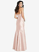 Rear View Thumbnail - Blush Bow Cuff Strapless Princess Waist Trumpet Gown