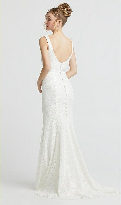 Scoop Back Sequin Lace Trumpet Wedding Dress Scoop Back Sequin Lace Trumpet Wedding Dress