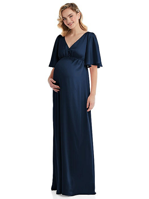 Flutter Bell Sleeve Empire Maternity Dress