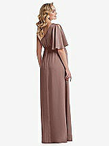 Rear View Thumbnail - Sienna One-Shoulder Flutter Sleeve Maternity Dress