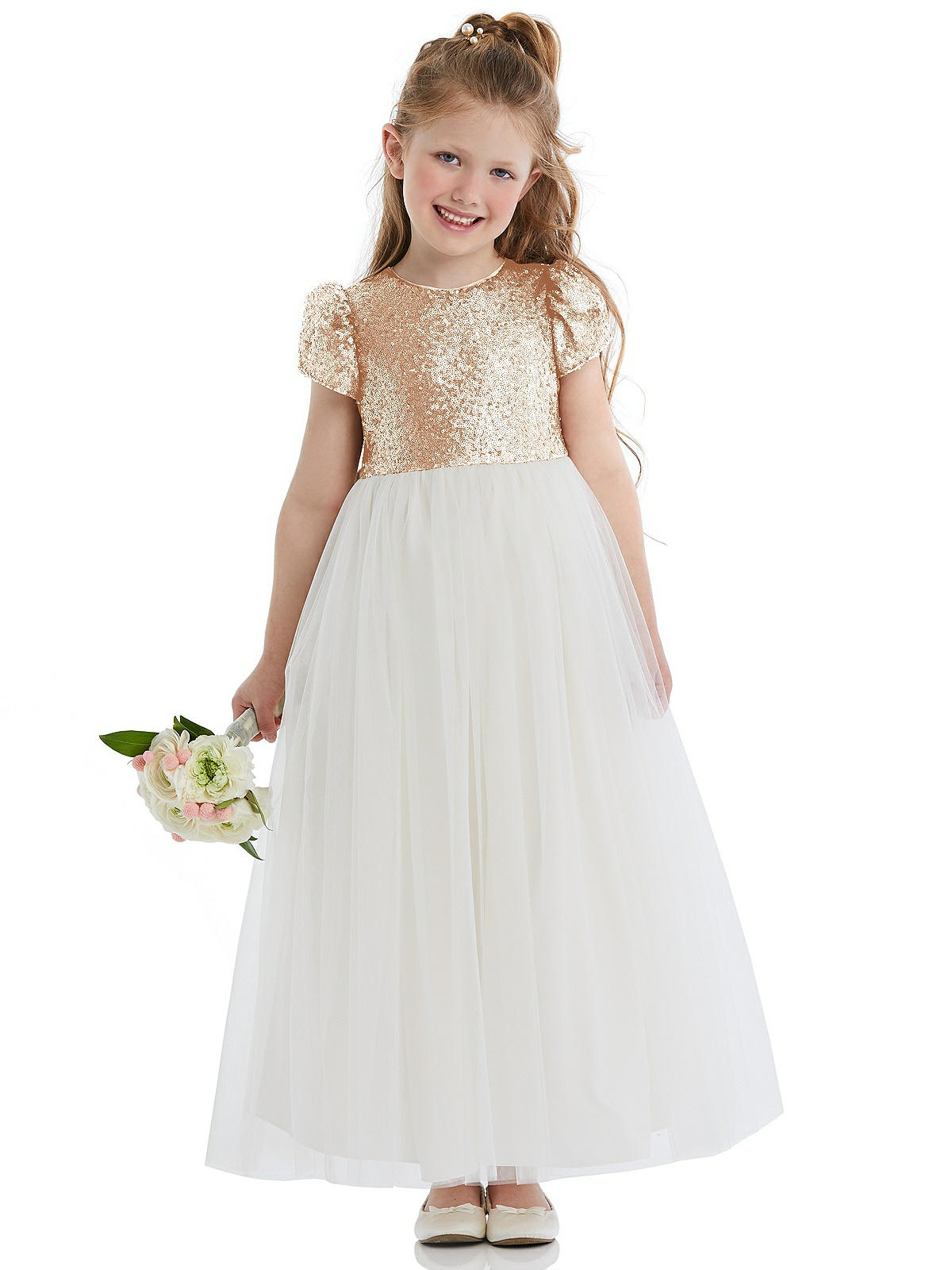 flower girl dresses white and gold Flower Girl Dresses