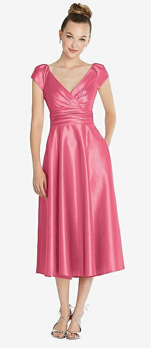 blue dress for baby girl Spaghetti Strap Dusty Pink Bead Top High Low Matte Satin Bridesmaid Dresses