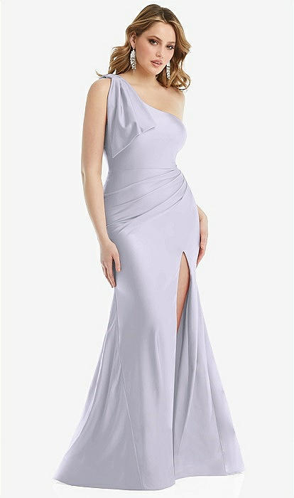 chinese dress ladies Celine Fuchsia Mermaid One Shoulder Beaded Jersey Prom Dress with Slit main image 1