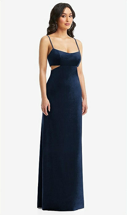 knee length dresses for ladies Chest Cup Cut Out Maxi Dress M / Blue main image 0