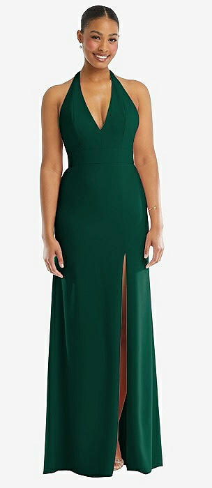halter neck emerald green dress Daniella Halterneck Gown main image 0