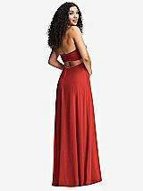 Alt View 7 Thumbnail - Poppy Red Strapless Empire Waist Cutout Maxi Dress with Covered Button Detail