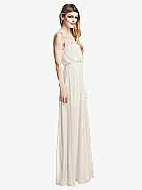 Side View Thumbnail - Ivory Skinny Tie-Shoulder Ruffle-Trimmed Blouson Maxi Dress