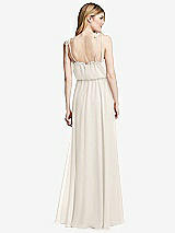 Rear View Thumbnail - Ivory Skinny Tie-Shoulder Ruffle-Trimmed Blouson Maxi Dress