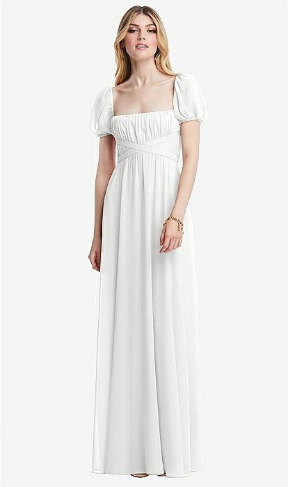 knee length dresses for ladies Women's White Linen Vacation Dress main image 1