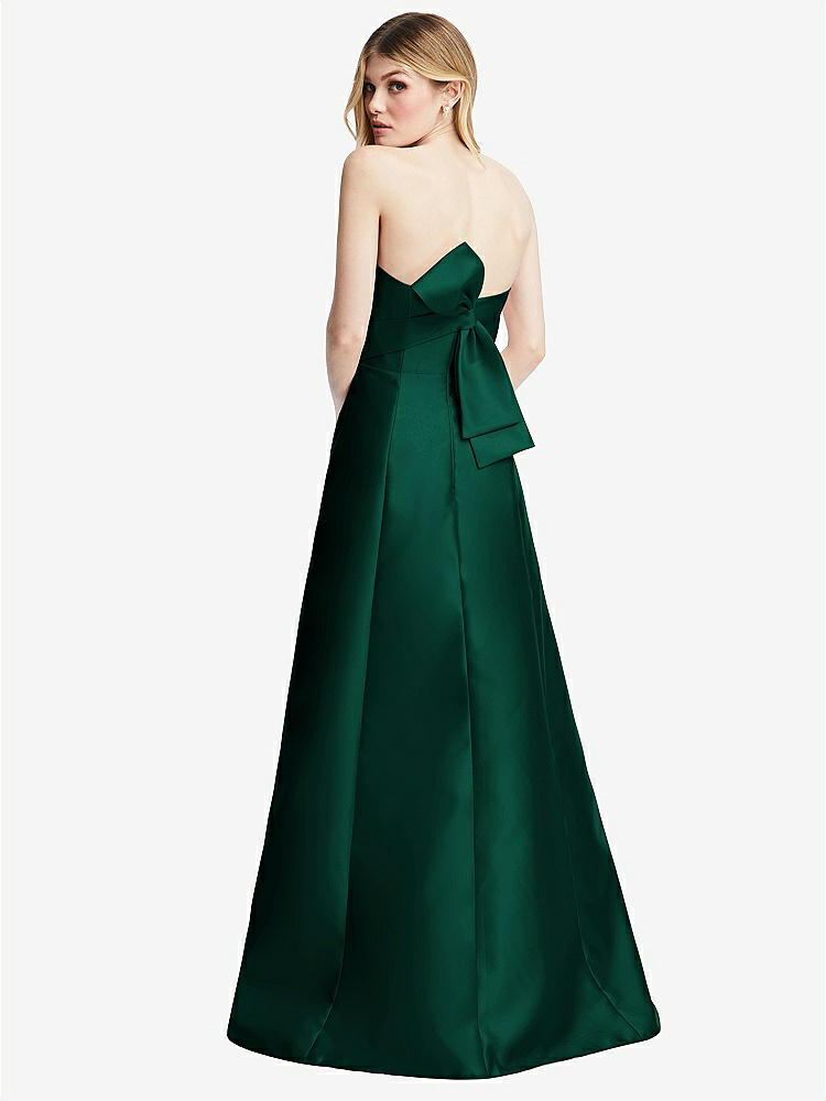 Faux Wrap Midi Bridesmaid Dress With Draped Tulip Skirt In Slate | The  Dessy Group