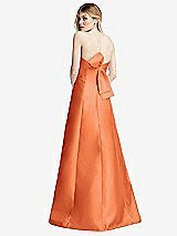 Front View Thumbnail - Portofino Orange Strapless A-line Satin Gown with Modern Bow Detail