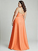 Alt View 2 Thumbnail - Portofino Orange Strapless Bias Cuff Bodice Satin Gown with Pockets