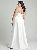 Alt View 2 Thumbnail - White Strapless Bias Cuff Bodice Satin Gown with Pockets