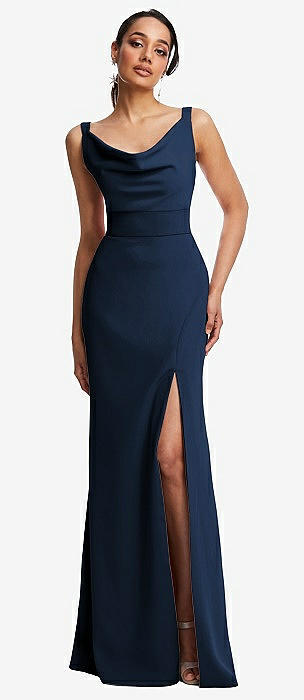 Midnight Navy Cowl Bridesmaid Dresses Midnight Navy Cowl Bridesmaid Dresses