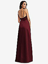 Rear View Thumbnail - Cabernet Adjustable Strap A-Line Faux Wrap Maxi Dress