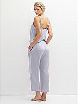 Rear View Thumbnail - Silver Dove Whisper Satin Wide-Leg Lounge Pants with Pockets
