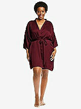 Alt View 1 Thumbnail - Cabernet Short Whisper Satin Robe