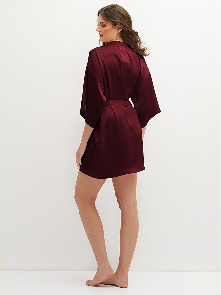 Back View - Cabernet Short Whisper Satin Robe