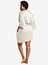Alt View 3 Thumbnail - Ivory Short Whisper Satin Robe