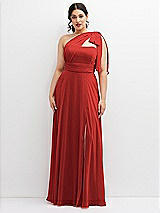 Alt View 1 Thumbnail - Poppy Red Chiffon Convertible Maxi Dress with Multi-Way Tie Straps