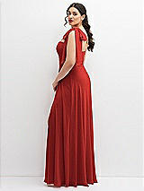 Alt View 2 Thumbnail - Poppy Red Chiffon Convertible Maxi Dress with Multi-Way Tie Straps