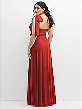 Alt View 3 Thumbnail - Poppy Red Chiffon Convertible Maxi Dress with Multi-Way Tie Straps