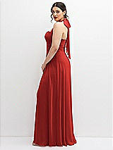 Side View Thumbnail - Poppy Red Chiffon Convertible Maxi Dress with Multi-Way Tie Straps