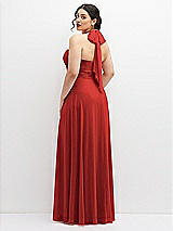Rear View Thumbnail - Poppy Red Chiffon Convertible Maxi Dress with Multi-Way Tie Straps