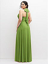 Rear View Thumbnail - Peridot Green Chiffon Convertible Maxi Dress with Multi-Way Tie Straps
