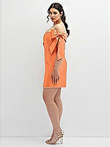 Alt View 3 Thumbnail - Portofino Orange Satin Off-the-Shoulder Bow Corset Fit and Flare Mini Dress