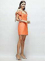 Side View Thumbnail - Portofino Orange Satin Off-the-Shoulder Bow Corset Fit and Flare Mini Dress