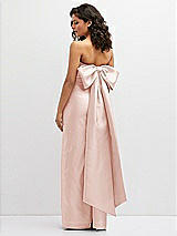 Rear View Thumbnail - Blush Strapless Draped Bodice Column Dress with Oversized Bow