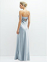 Rear View Thumbnail - Mist Strapless Maxi Bias Column Dress with Peek-a-Boo Corset Back