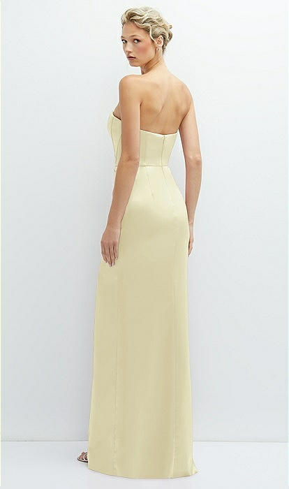 fitted lace wedding dress Ensley Satin Maxi Dress - Light Yellow main image 0