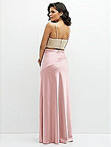Alt View 2 Thumbnail - Champagne Satin Mix-and-Match Draped Midriff Top